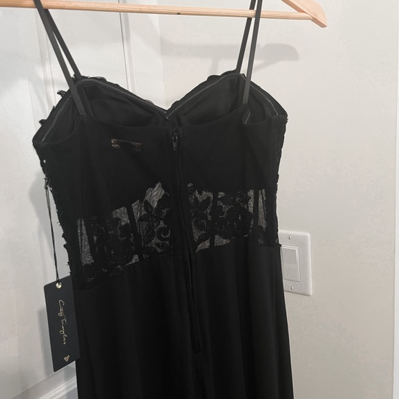 NWT CITY TRIANGLES Black High Slit Formal Gown - Picture 6 of 15